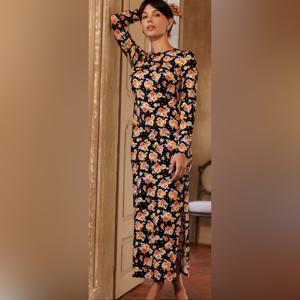 Chic Floral Long Sleeve Dress